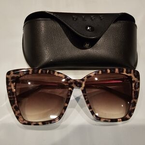 DIFF BECKY II LEOPARD/ CHEETAH BROWN GRADIENT POLARIZED SUNGLASSES